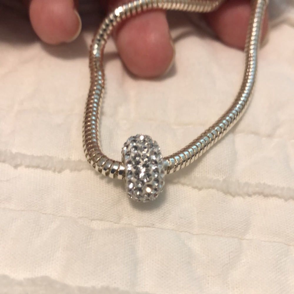 Fiora White Rhinestone Charm Bead